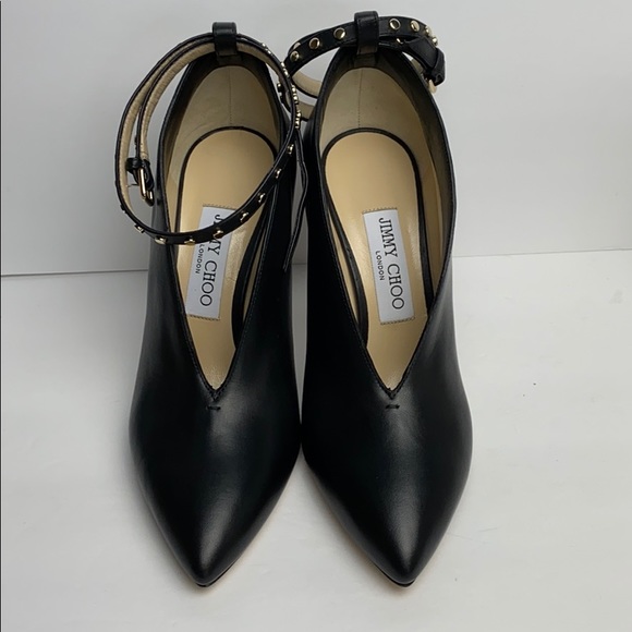 Jimmy Choo Lark 100mm Black Booties Size 37 - Picture 6 of 9